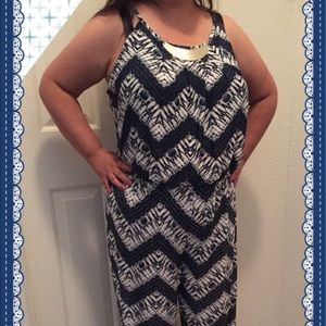 Flash Sale⚡️⚡️Adorable Navy Blue/White  Romper