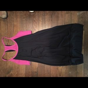 Pink and black Lululemon tank with bra!