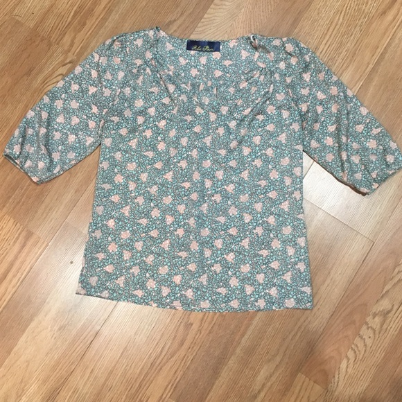 Patterned 3/4 sleeve blouse