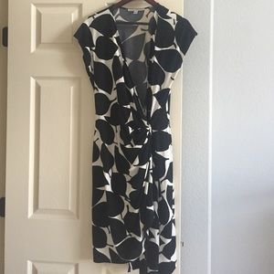 Maggy London black and white wrap dress