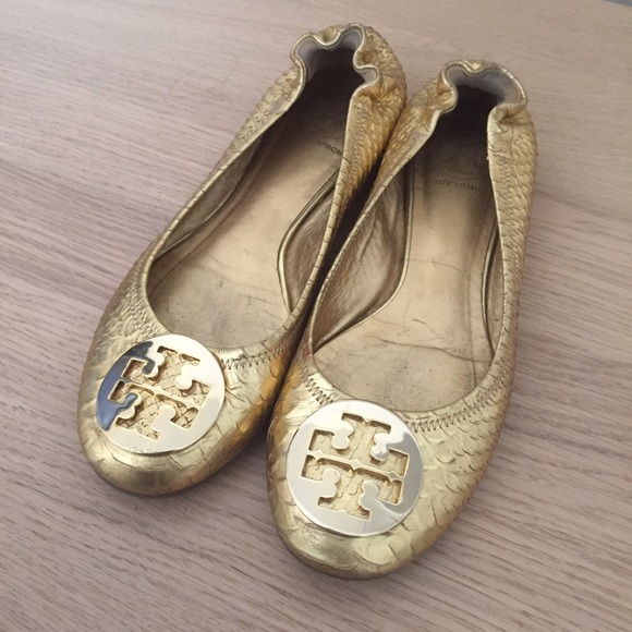 Tory Burch Reva Snakeskin Flats
