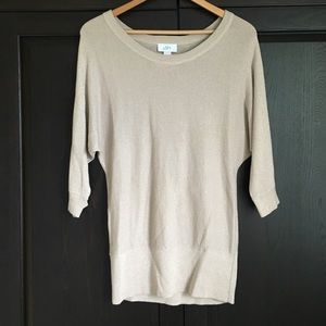 Loft Cream with Gold Thread Boatneck Sweater Tunic
