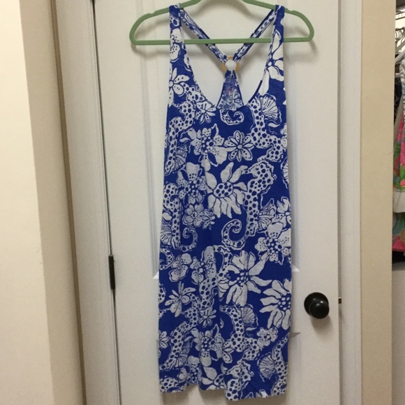 Lily Pulitzer blue/White dress size Large