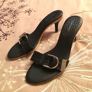 Nine West faux buckle heels