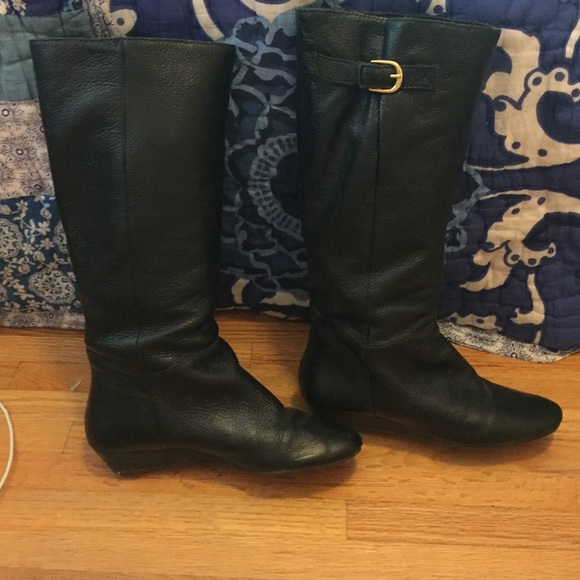 Black leather boots