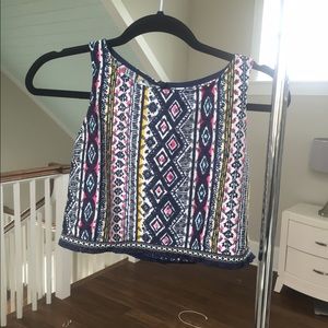 multicolored target crop top