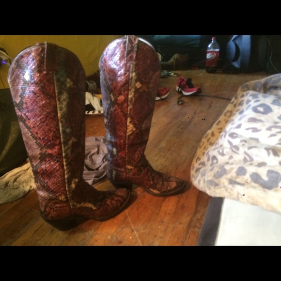 Blue Python Boots - Picture 2 of 4