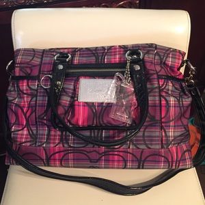 Coach Handbag! Berry Tartain Plaid Poppy! Auth!!!