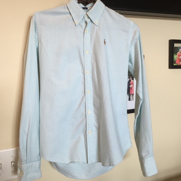 Ralph Lauren blue and white striped button down
