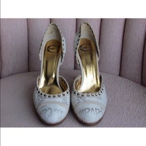 JUST CAVALLI PUMPS SIGNATURE FABRIC UPPERS SIZE 40
