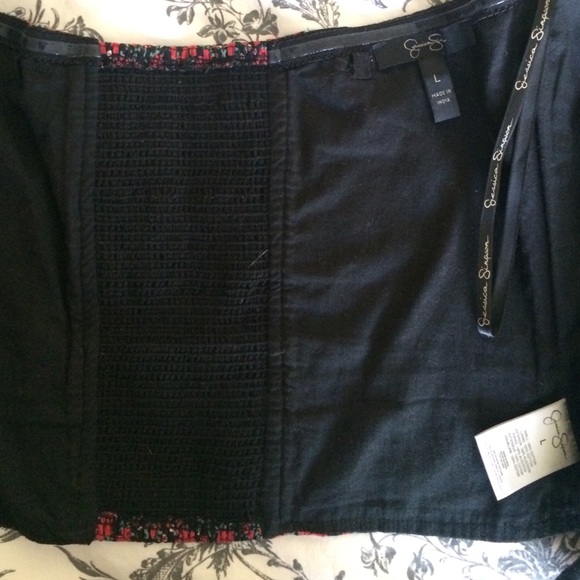 Jessica Simpson Rose Floral Bustier Black & Red L - Picture 2 of 3