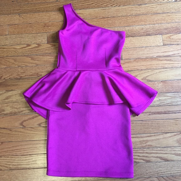 Dark Pink Peplum Dress