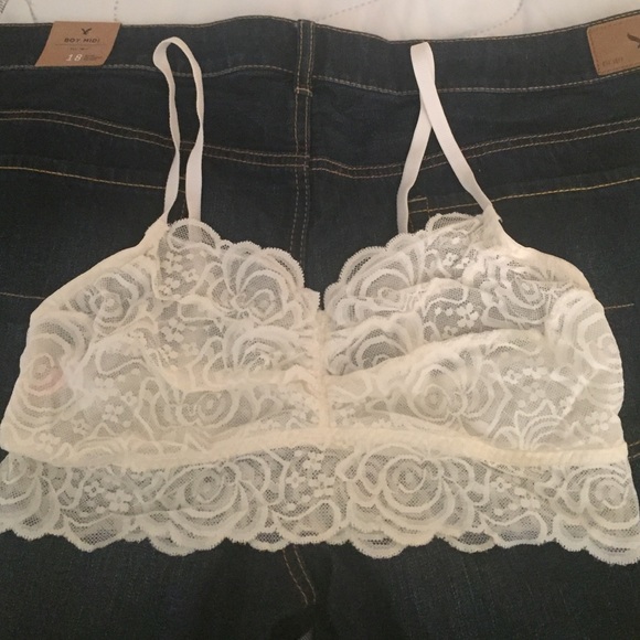 Cream colored lace Bralette