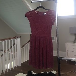 maroon lace dress