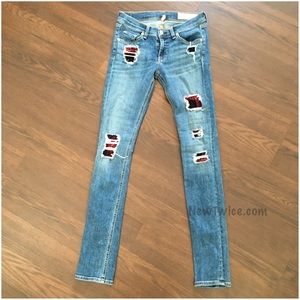 Rag & Bone Sloane plaid skinny jeans sz 27 Rag & Bone Sloane plaid skinny jeans sz 27