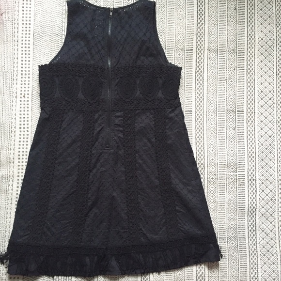 Black Embroidered Mini Dress - Picture 3 of 4