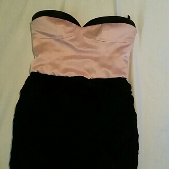 Very sexy  BEBE mini pink and black dress!