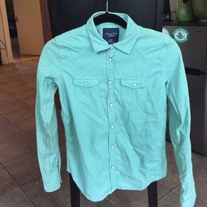 Corduroy snap-down shirt