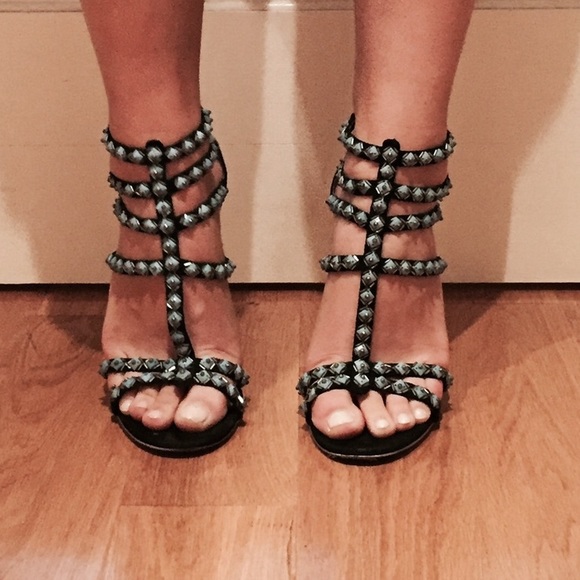 Turquoise beaded heels