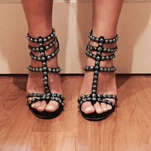 Turquoise beaded heels