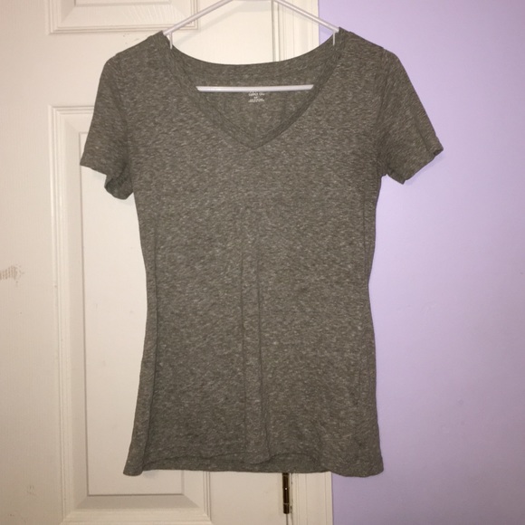 simple gray v-neck