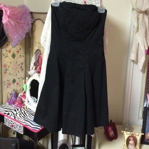 Strapless black dress