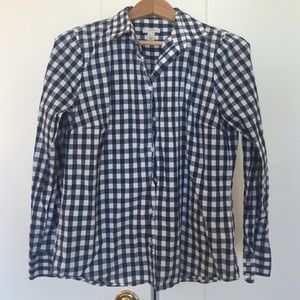 J.Crew navy gingham shirt