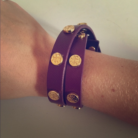 Tory Burch purple and gold wrap bracelet