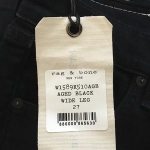 BRAND NEW Rag & Bone black wide leg jeans size 27 BRAND NEW Rag & Bone black wide leg jeans size 27
