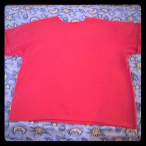 Red short sleeve cuffed 4x plus size shirt no tags