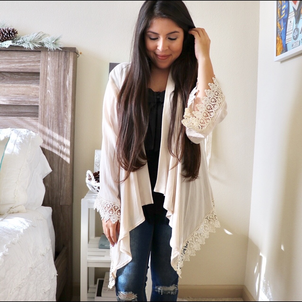 Lace Nude Cardigan