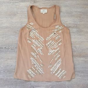 Madison Marcus Crystal Beaded Silk Tank