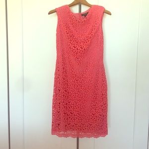 Lauren Ralph Lauren coral pink lace dress