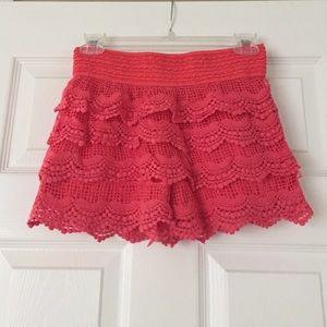 Lace coral shorts