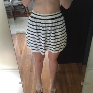 Navy & white striped skirt