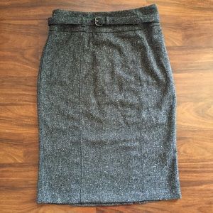 Gray Tweed Pencil Skirt