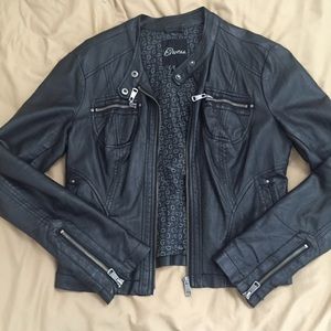 Guess black leather jacket
