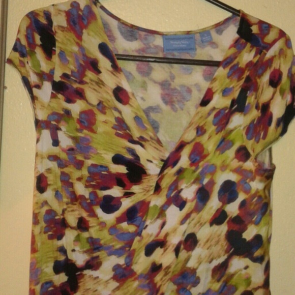 "Vera Wang " BLOUSE " WITH A SPLASH OF COLOR! - Picture 2 of 4