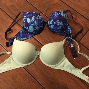 Two push up VS bras.