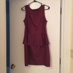 Maroon H&M size 10 peplum dress