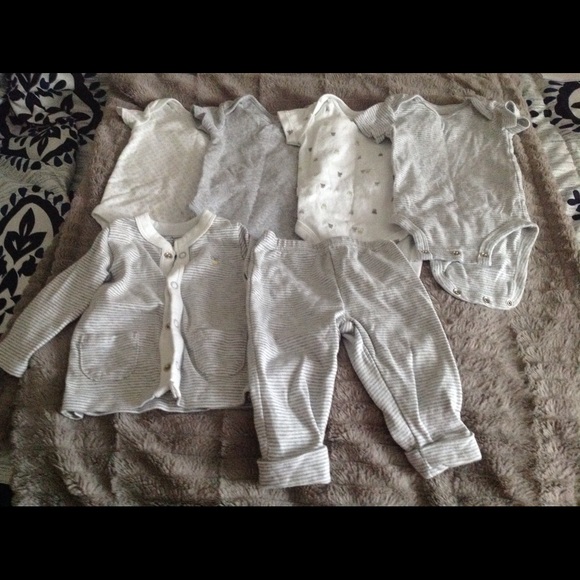 Infant Boys Bundle Set Gray/White - 3 mos