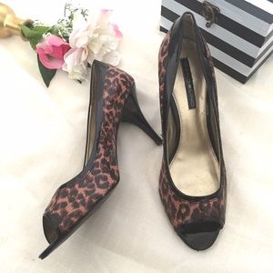 Leopard Peep Toe Pumps