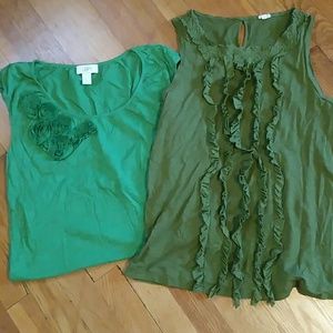 J crew and ann taylor loft-2 med cotton shells