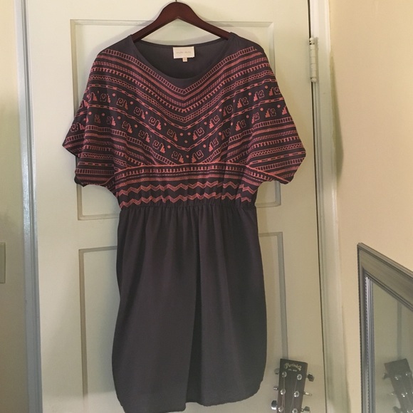 Embroidered Geometric Dress