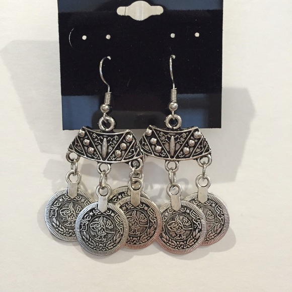 Turkish boho style coin earrings