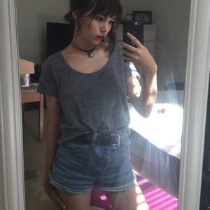 BDG Gray scoopneck top