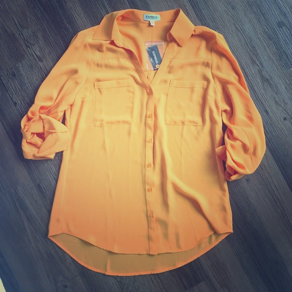 NWT Express Gold-Orange/Yellow Portofino Shirt