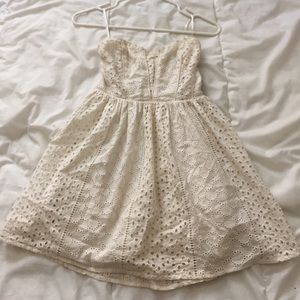 Kimchi Blue White Eyelet Strapless Dress