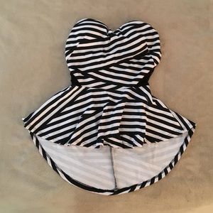 Strapless Peplum Top
