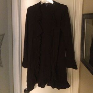 Ralph Lauren Chaps Brown Ruffled Sweater